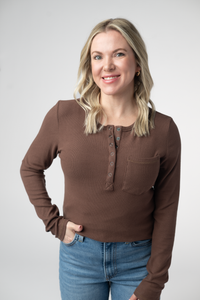 Georgia Long Sleeve Top in Brown