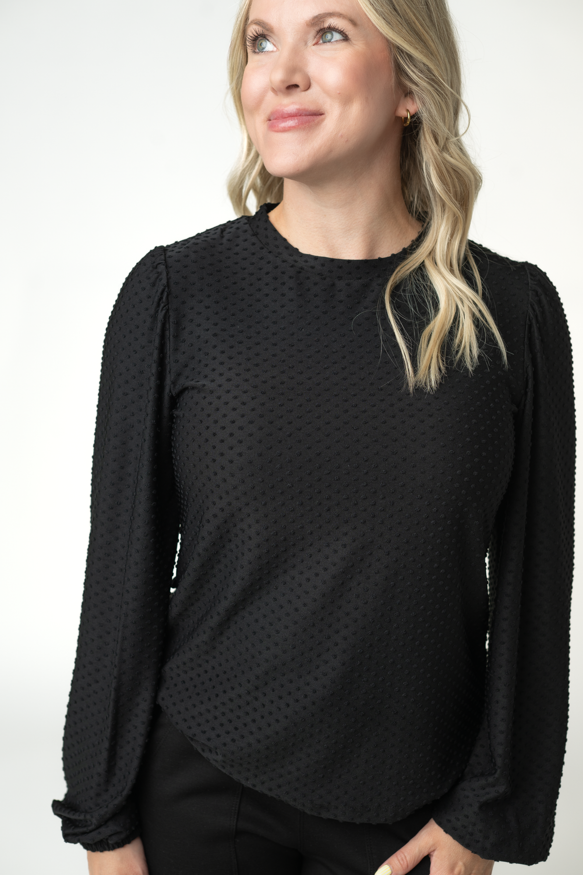 Miranda Dot Top  in Black