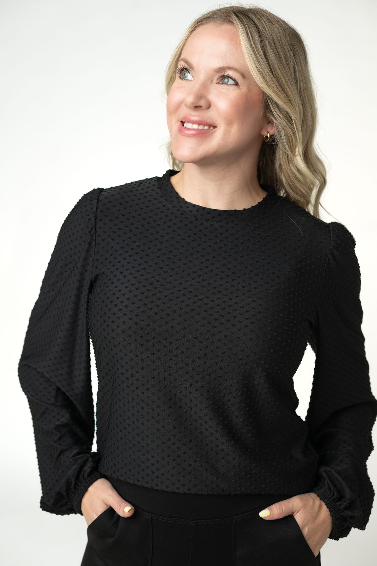 Miranda Dot Top  in Black