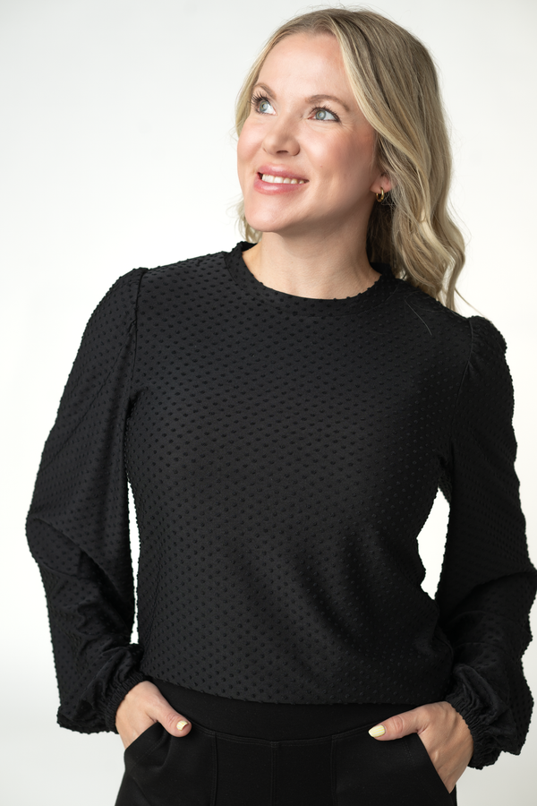 Miranda Dot Top  in Black