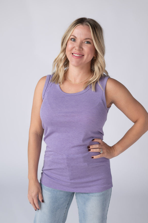 Ava Tank in Heathered Lavender