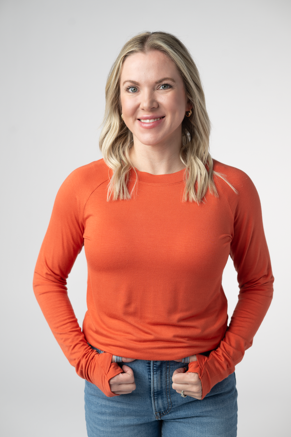 Blair Long Sleeve Top in Pumpkin