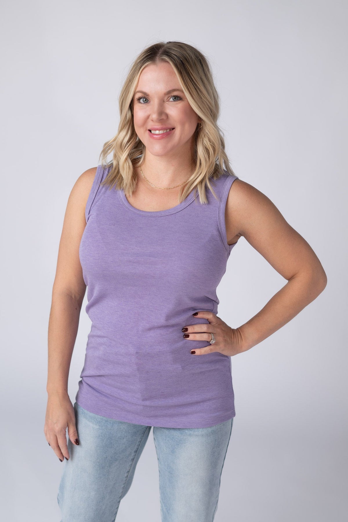Ava Tank in Heathered Lavender