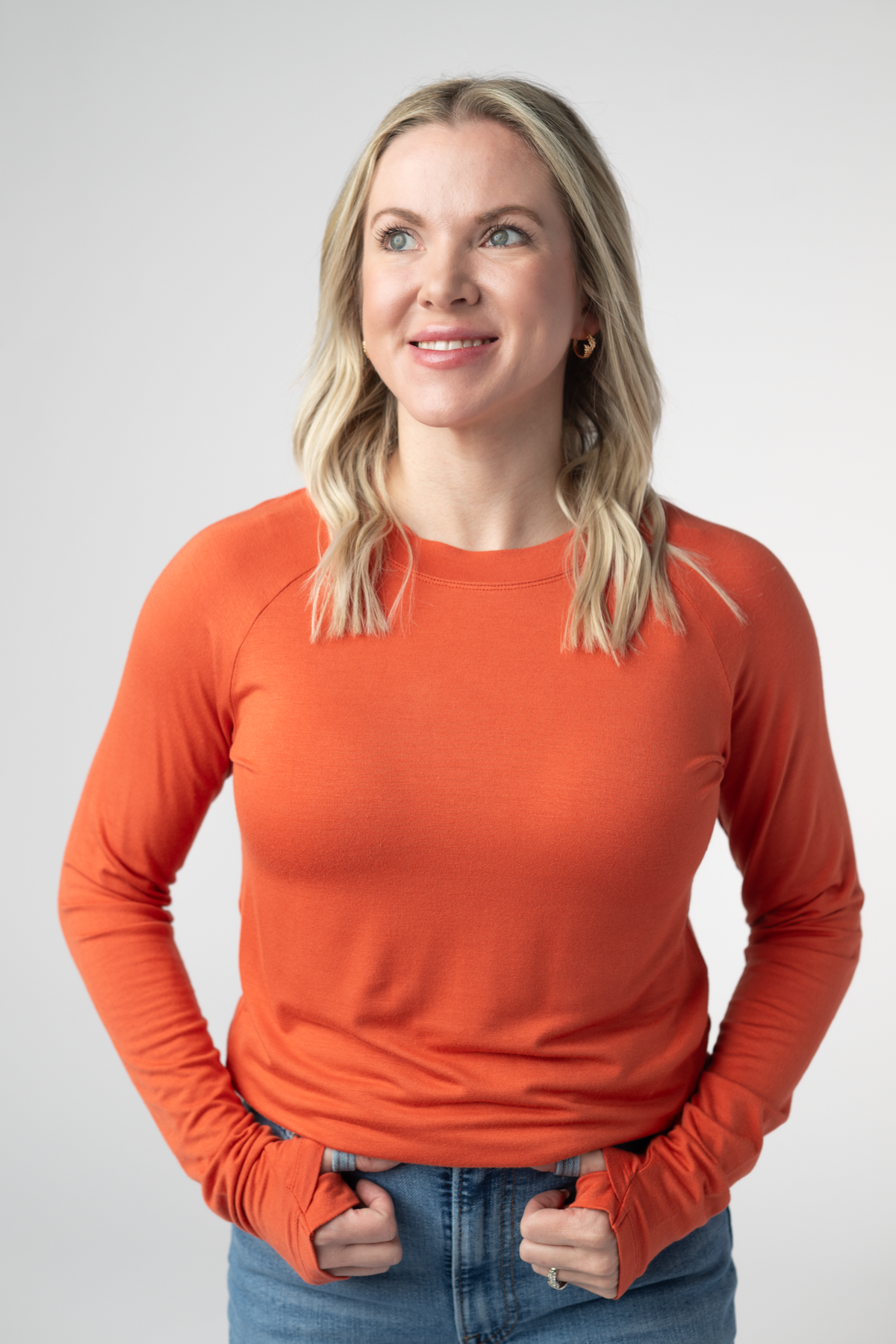 Blair Long Sleeve Top in Pumpkin