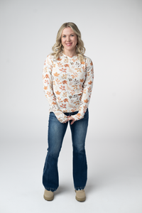 Blair Long Sleeve Top in Harvest Leaves