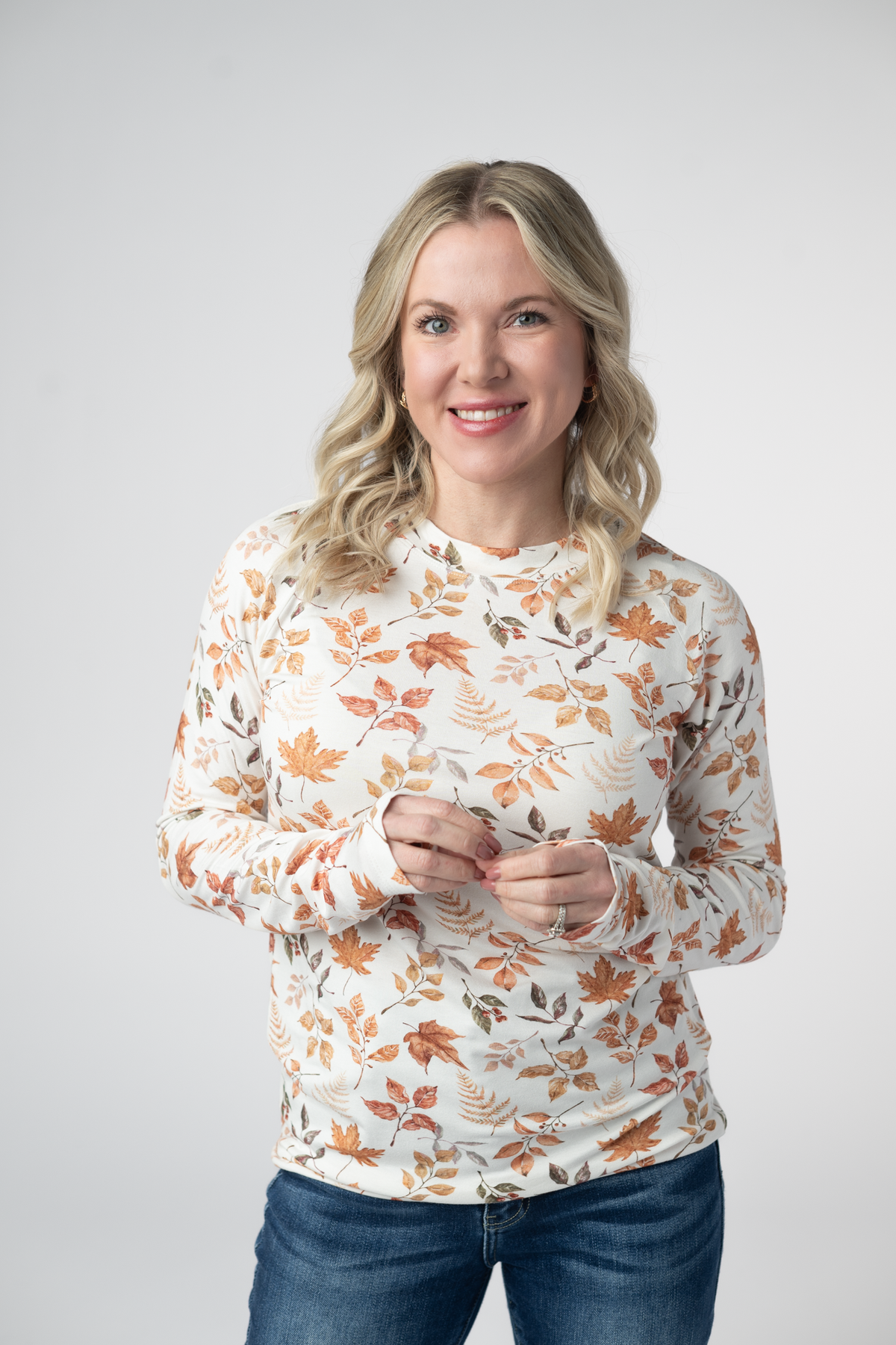 Blair Long Sleeve Top in Harvest Leaves