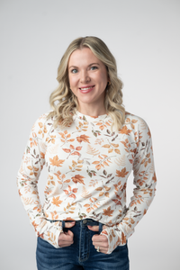 Blair Long Sleeve Top in Harvest Leaves