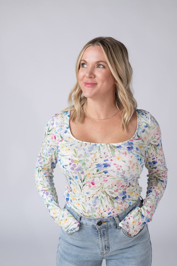 Alyssa Long Sleeve Top in Cottage Floral