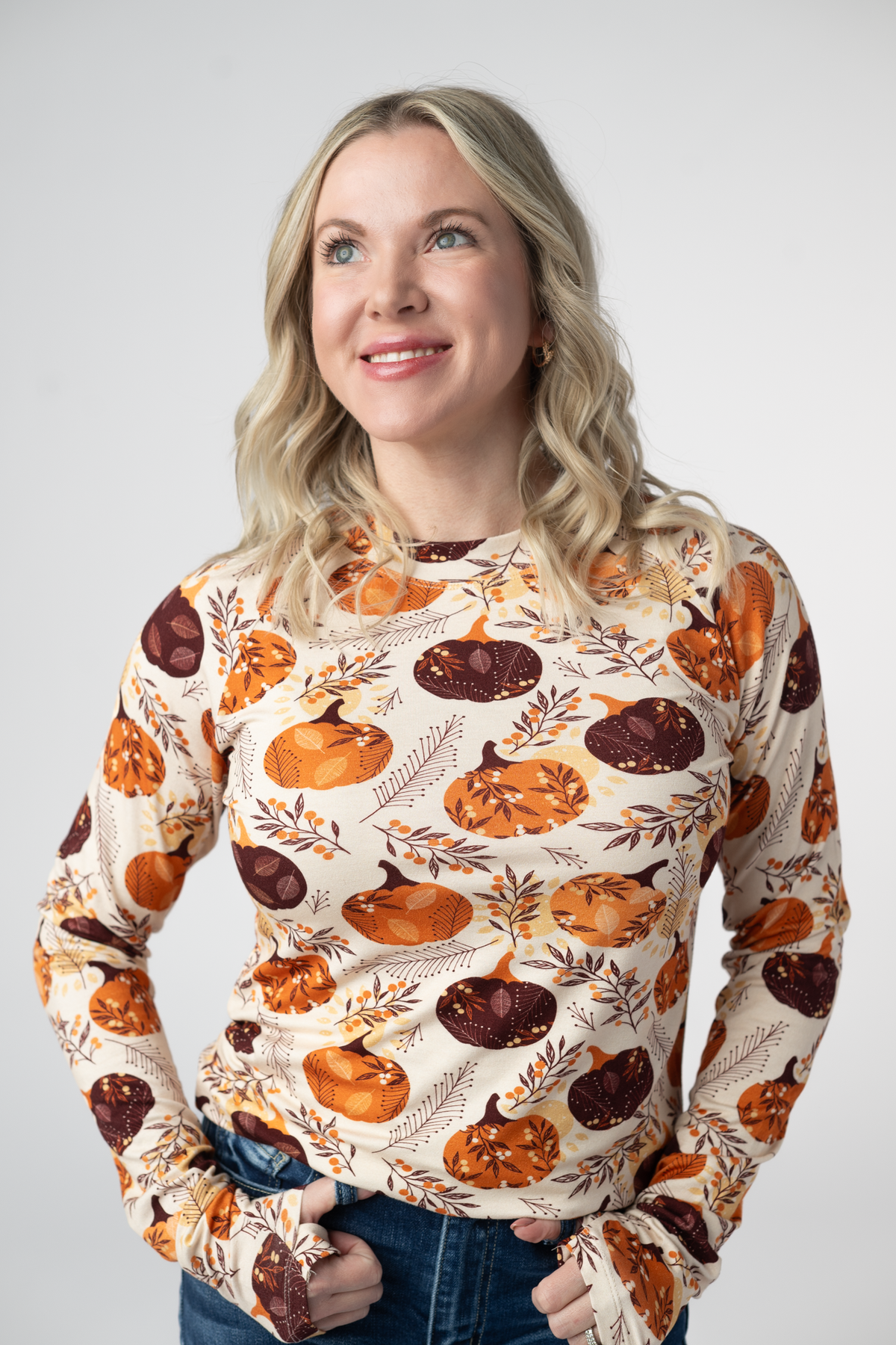 Blair Long Sleeve Top in Autumn Gourds