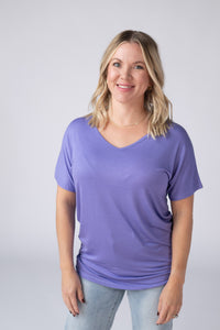 Chloe Cozy Tee in Periwinkle Purple