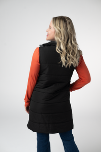 Harlow Long Vest in Black