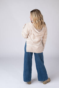 Maddie Striped Hoodie in Natural