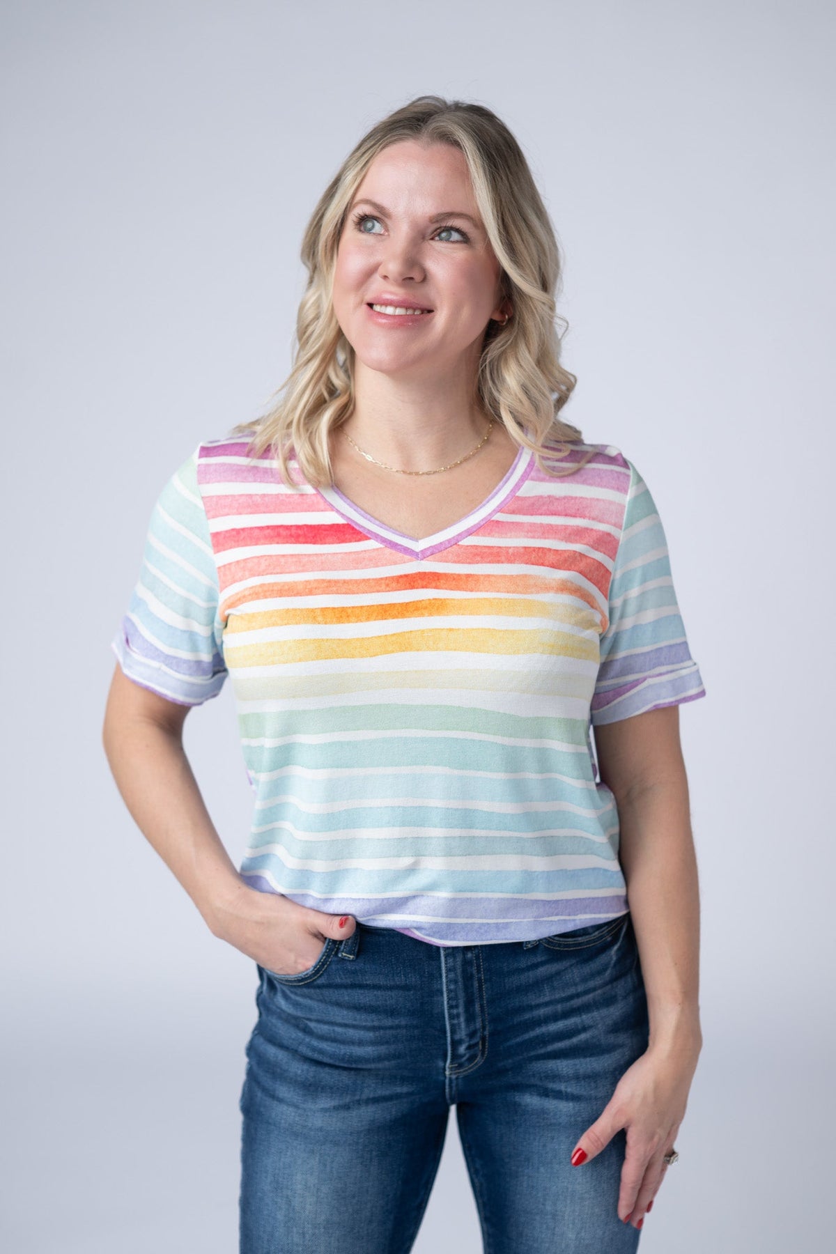 Sophie Top in Rainbow Stripes