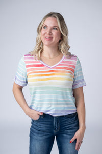 Sophie Top in Rainbow Stripes