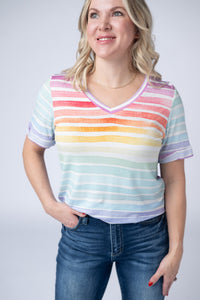 Sophie Top in Rainbow Stripes
