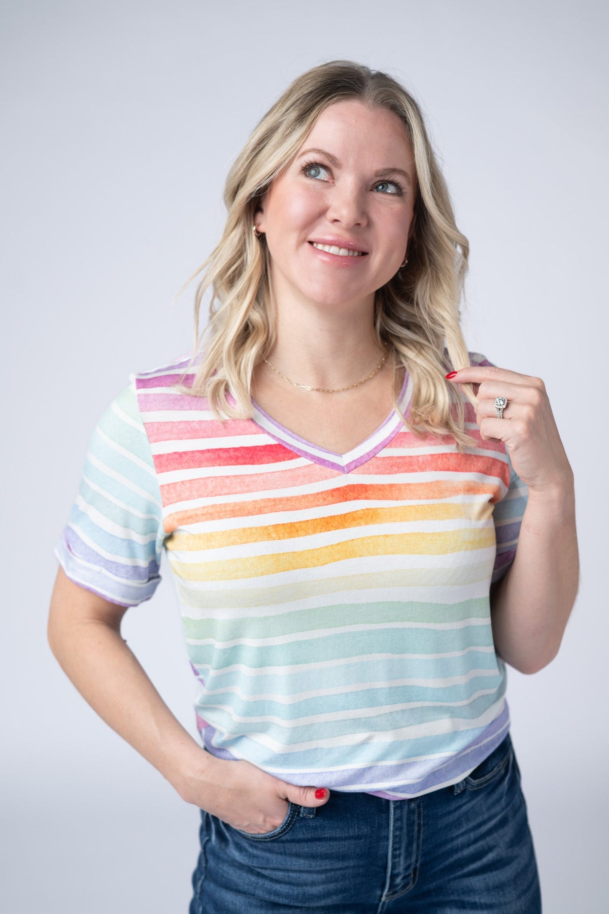 Sophie Top in Rainbow Stripes