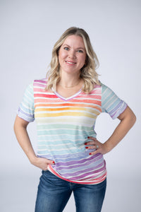Sophie Top in Rainbow Stripes