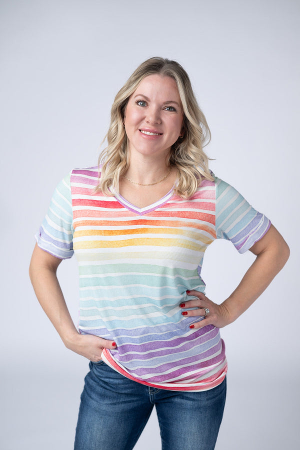 Sophie Top in Rainbow Stripes