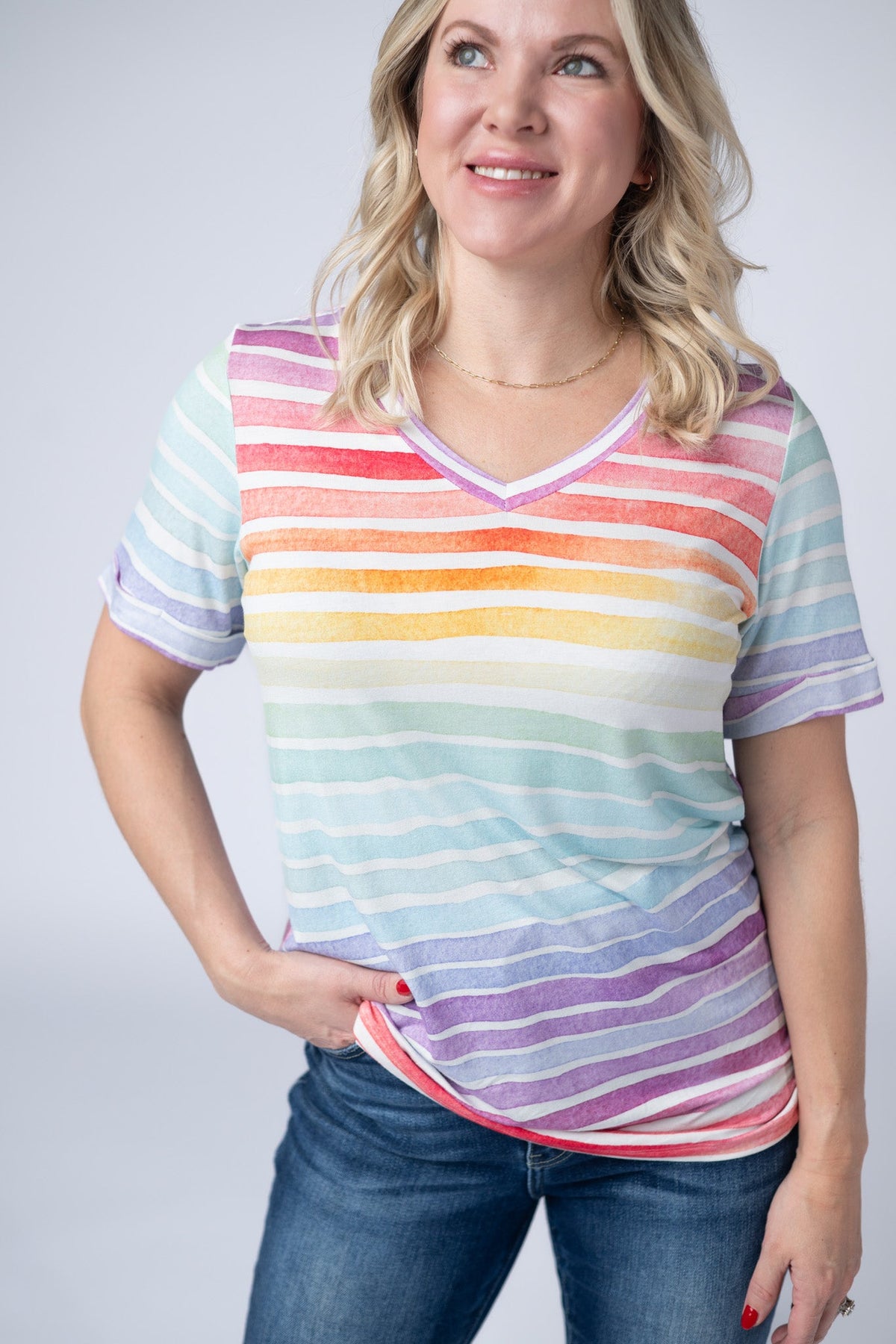Sophie Top in Rainbow Stripes
