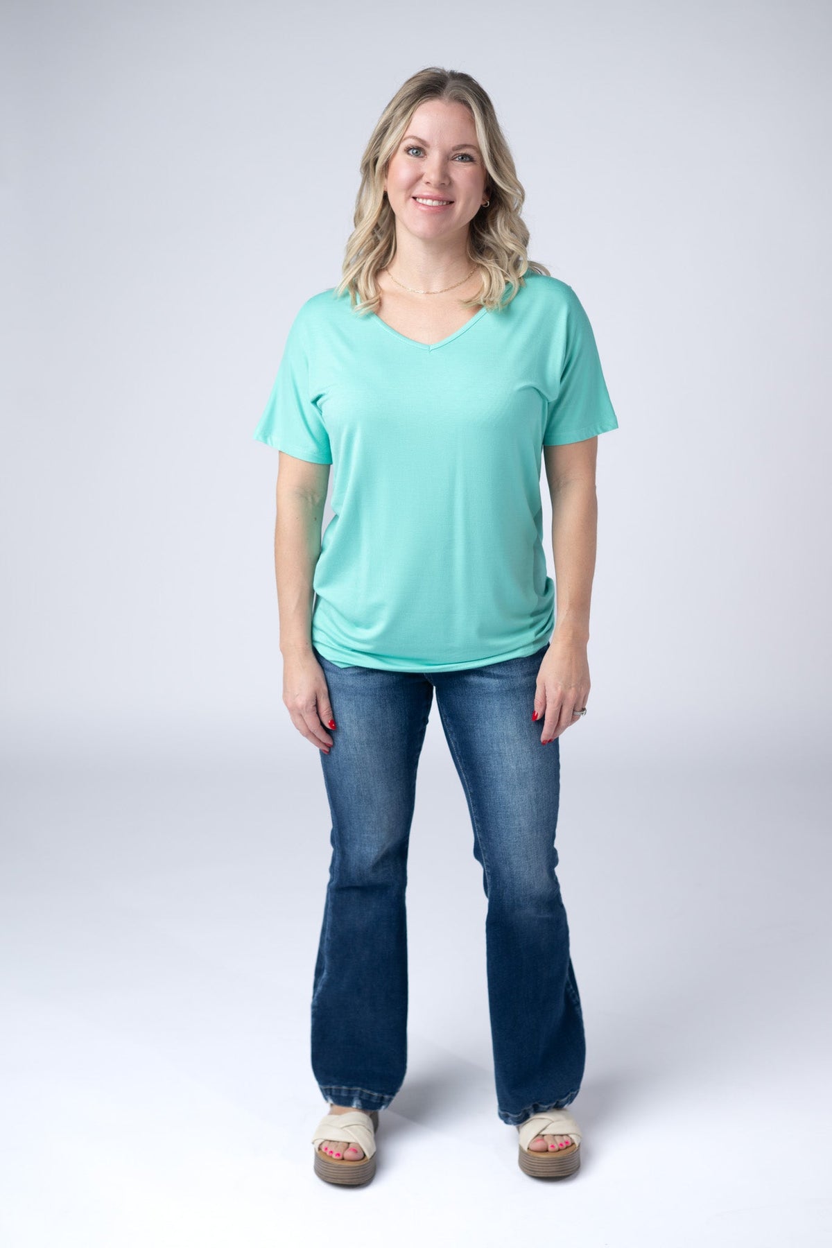 Chloe Cozy Tee in Turquoise