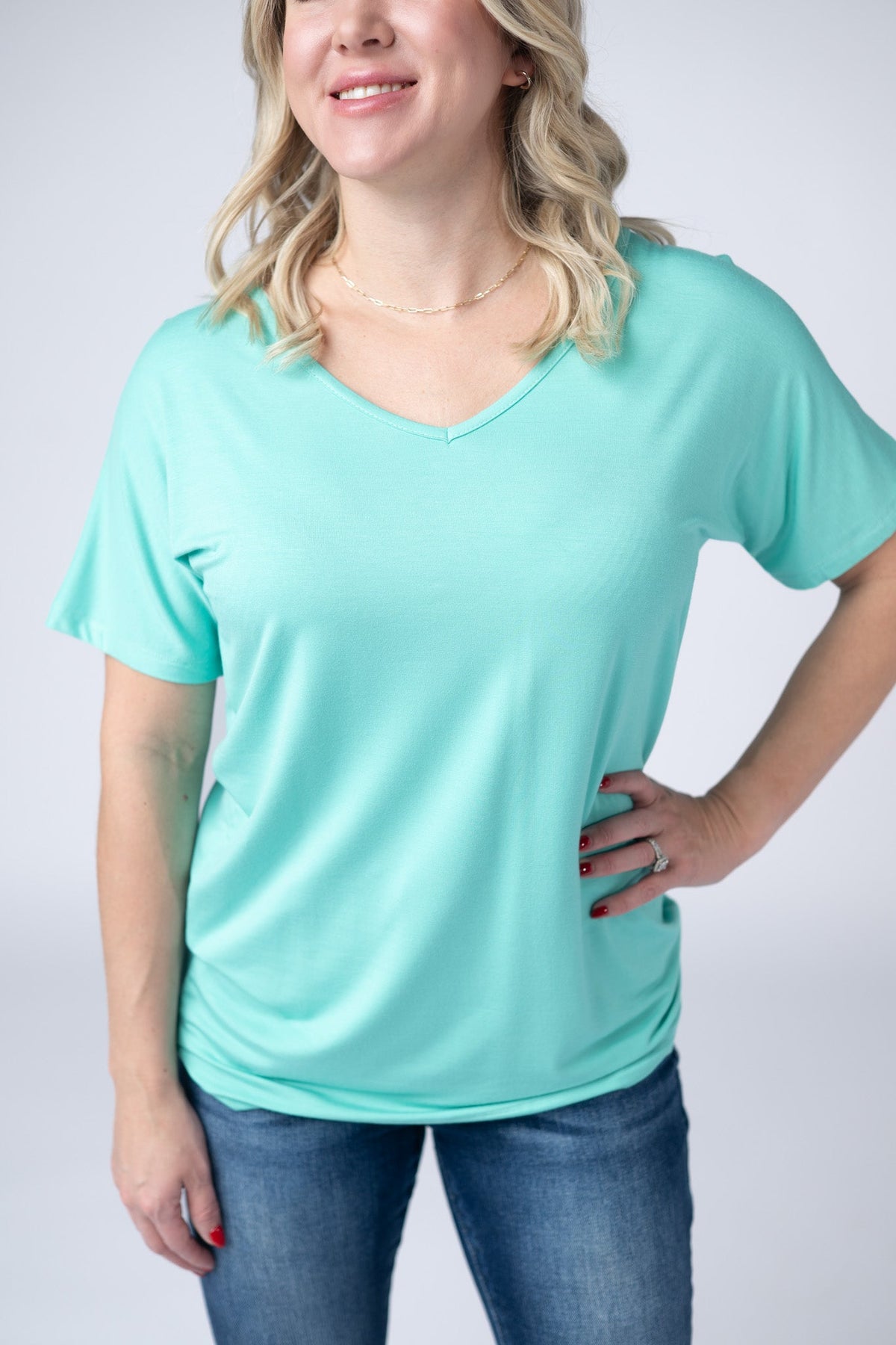 Chloe Cozy Tee in Turquoise