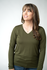 Larissa Long Sleeve in Dark Olive
