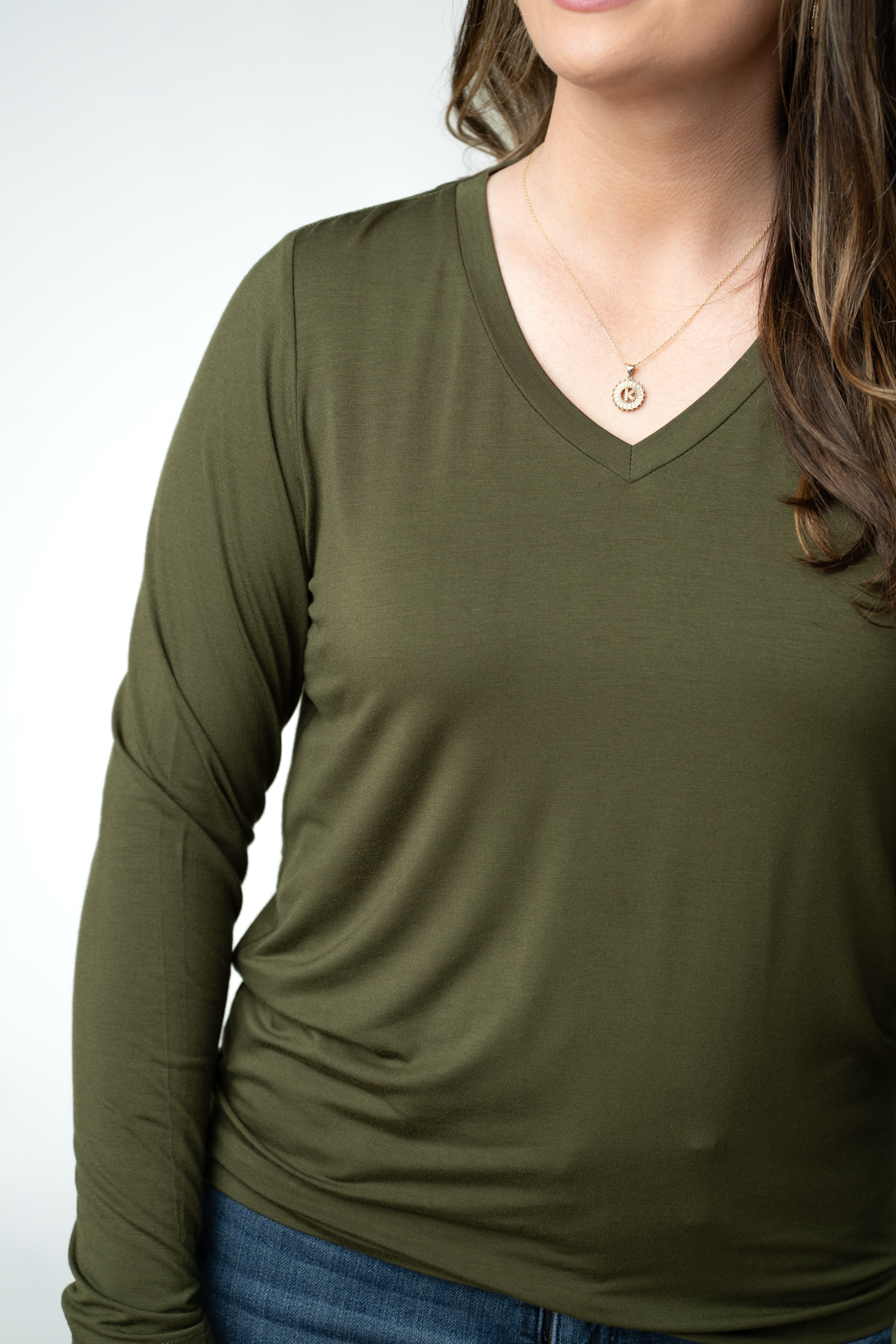 Larissa Long Sleeve in Dark Olive