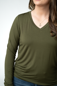 Larissa Long Sleeve in Dark Olive