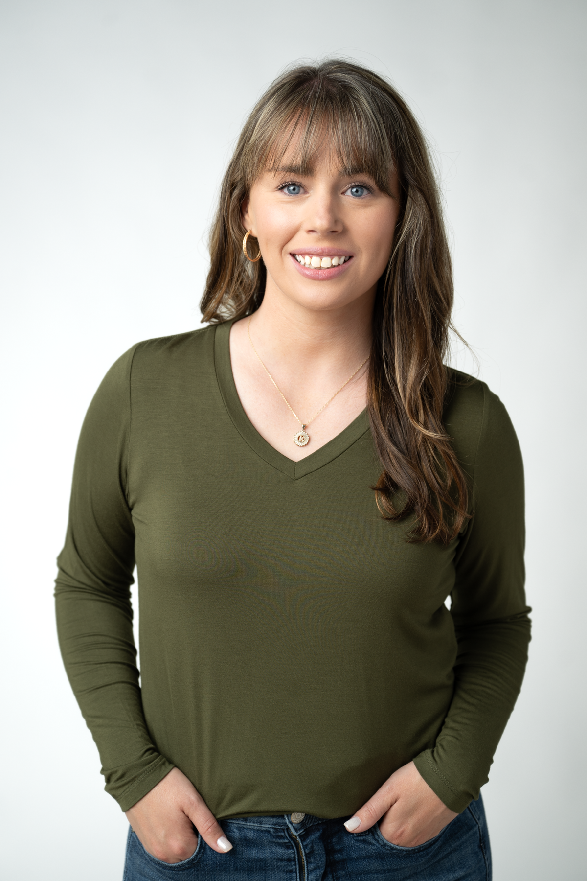 Larissa Long Sleeve in Dark Olive