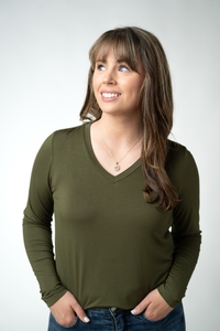 Larissa Long Sleeve in Dark Olive