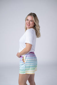 Jamie Shorts in Rainbow Stripes