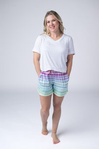 Jamie Shorts in Rainbow Stripes