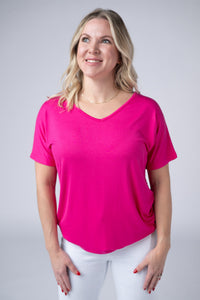 Chloe Cozy Tee in Hot Pink