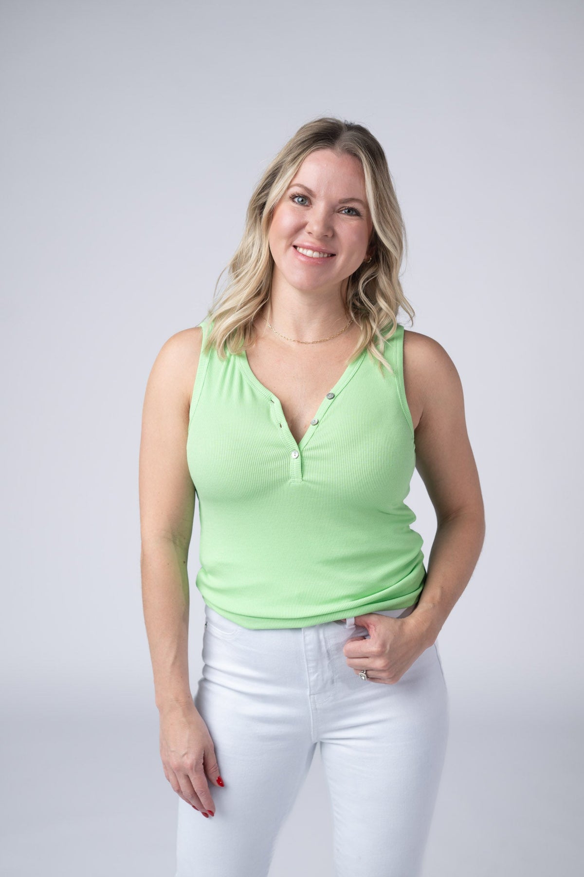 Addison Tank in Lime