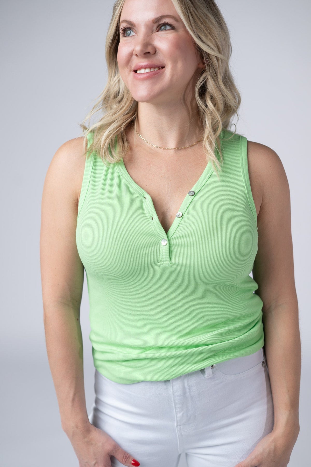 Addison Tank in Lime