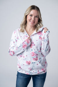 HalfZip Hoodie in Pink Bloom