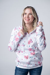 HalfZip Hoodie in Pink Bloom