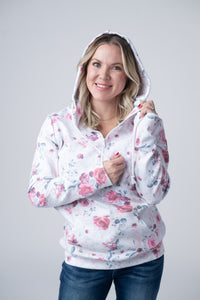 HalfZip Hoodie in Pink Bloom