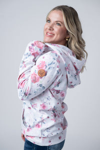 HalfZip Hoodie in Pink Bloom