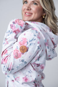 HalfZip Hoodie in Pink Bloom