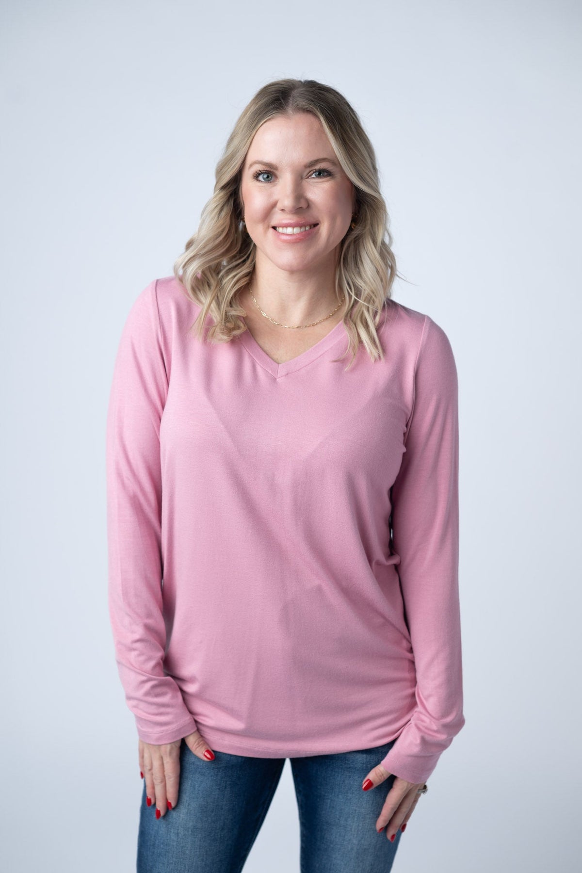 Larissa Long Sleeve Top in Rose