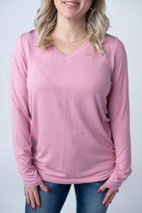 Larissa Long Sleeve Top in Rose