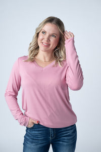 Larissa Long Sleeve Top in Rose