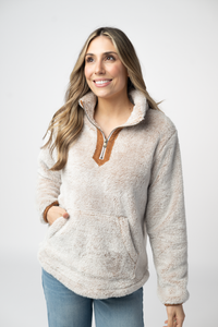 Ryan 1/4 Zip Sherpa in Camel