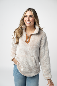Ryan 1/4 Zip Sherpa in Camel
