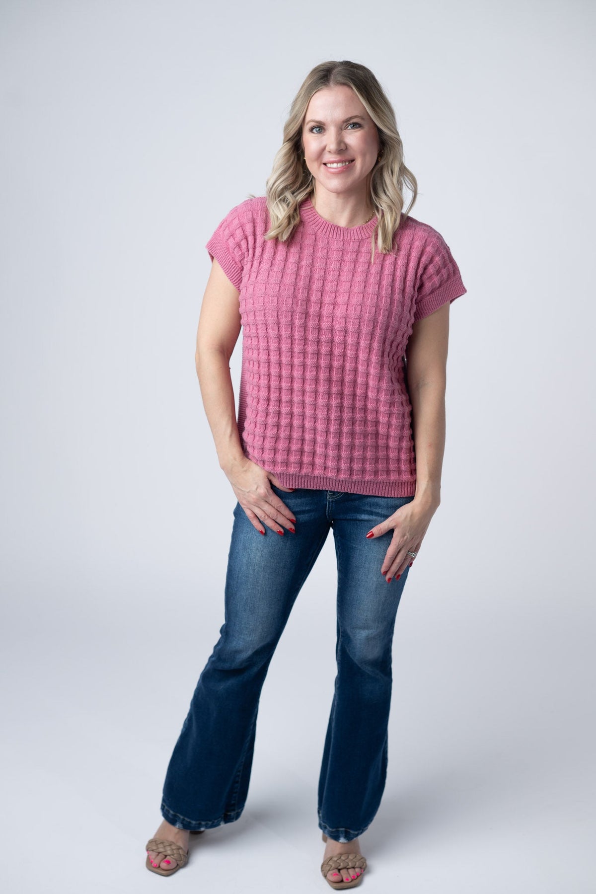 Kelly Knitted Top in Rose