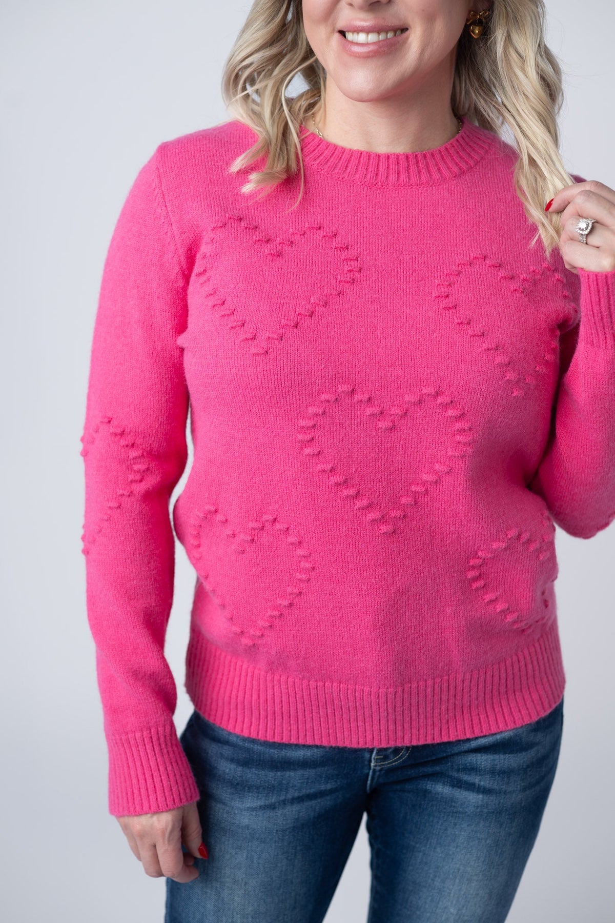 Be Mine Sweater in Hot Pink