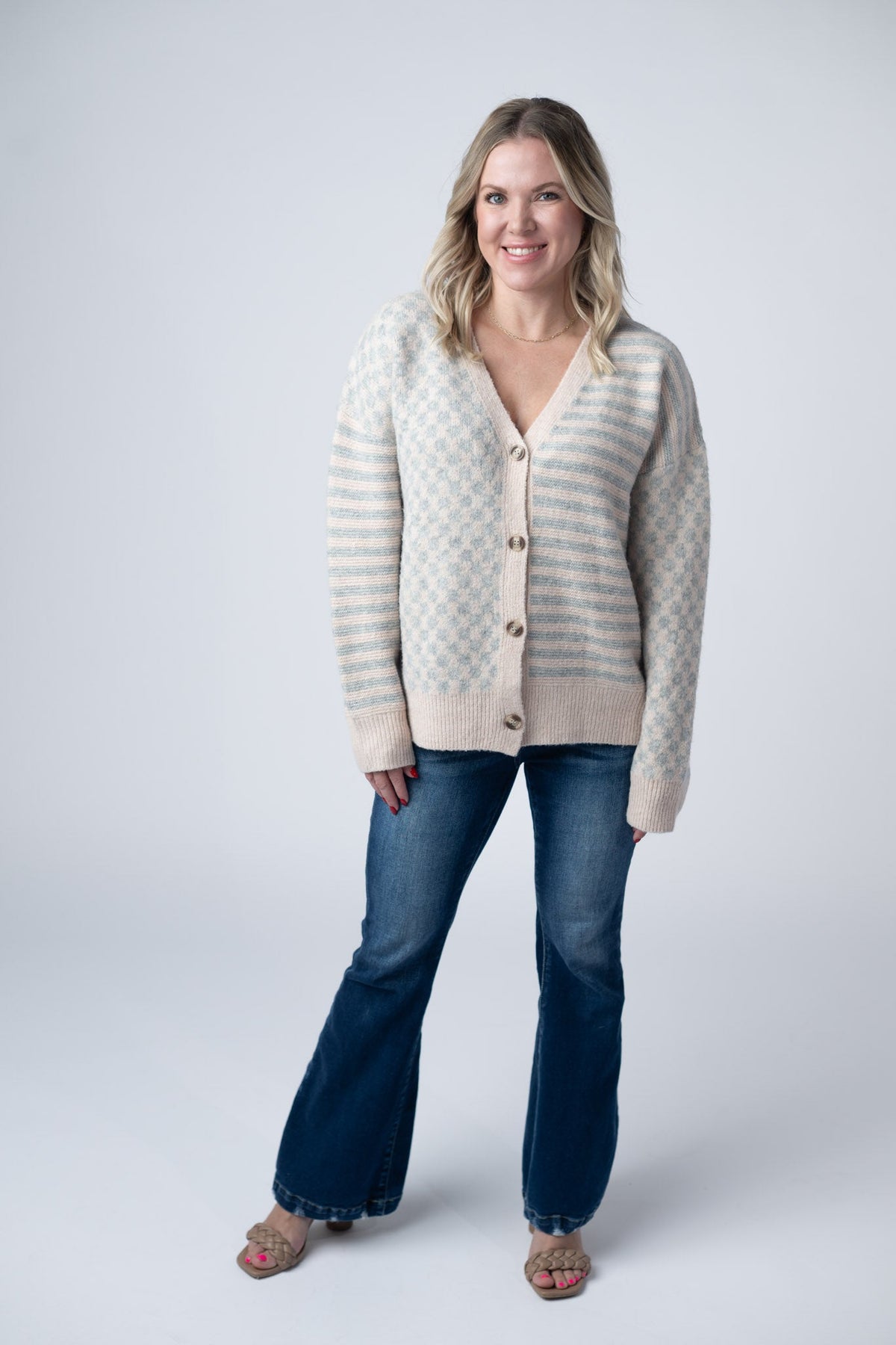 Pattern Mix Neutral Cardigan