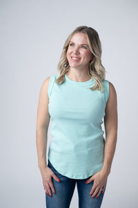 Morgan Micro Striped Tank in Turquoise