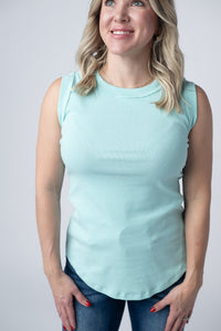 Morgan Micro Striped Tank in Turquoise
